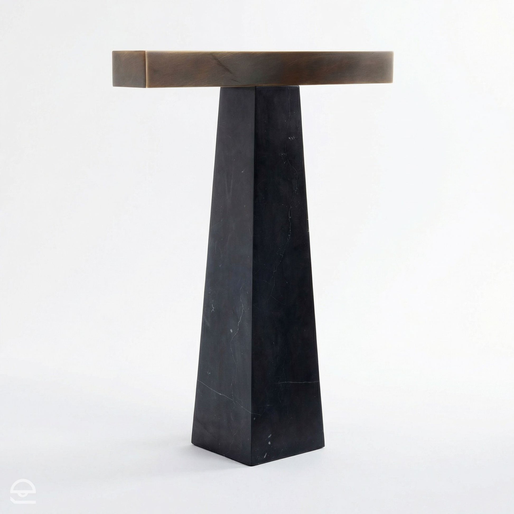 Osbert – lampa stołowa T-shape, czarny marmur i brąz