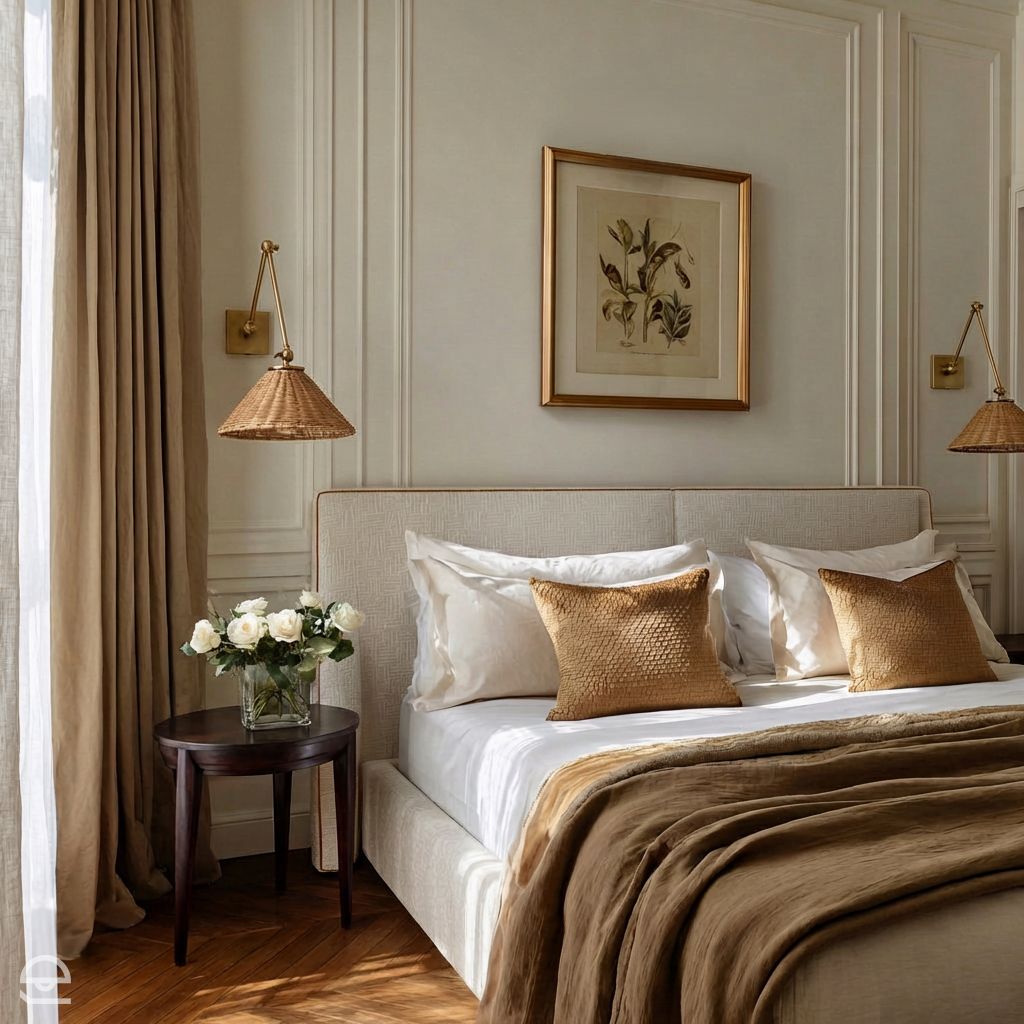 Padma – kinkiet z wiklinowym kloszem na regulowanym ramieniu