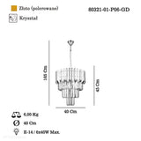 Piękny kryształowy żyrandol do salonu (40cm, złoty) Lucea  80321-01-P06-GD SESTINO