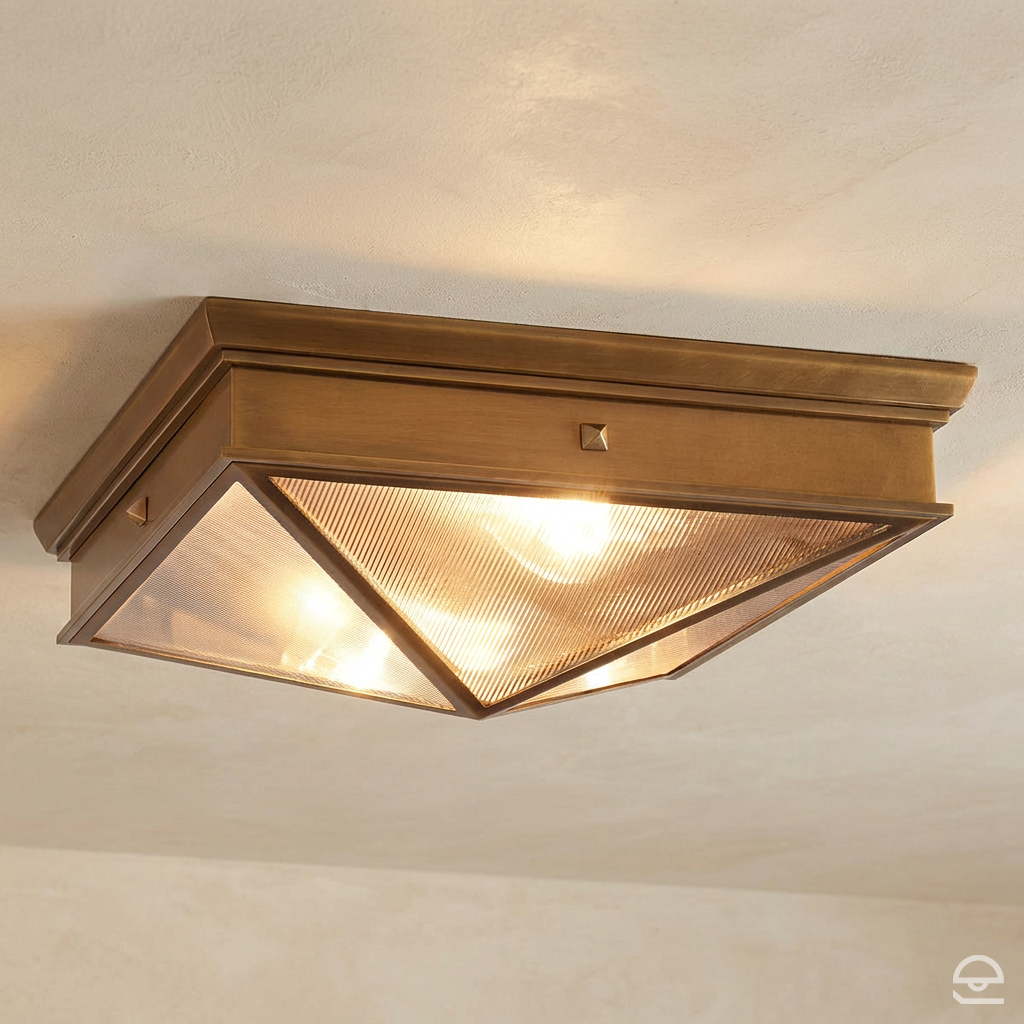 Plafon Cairo - 2 źródła światła - Vintage mosiądz, Alora