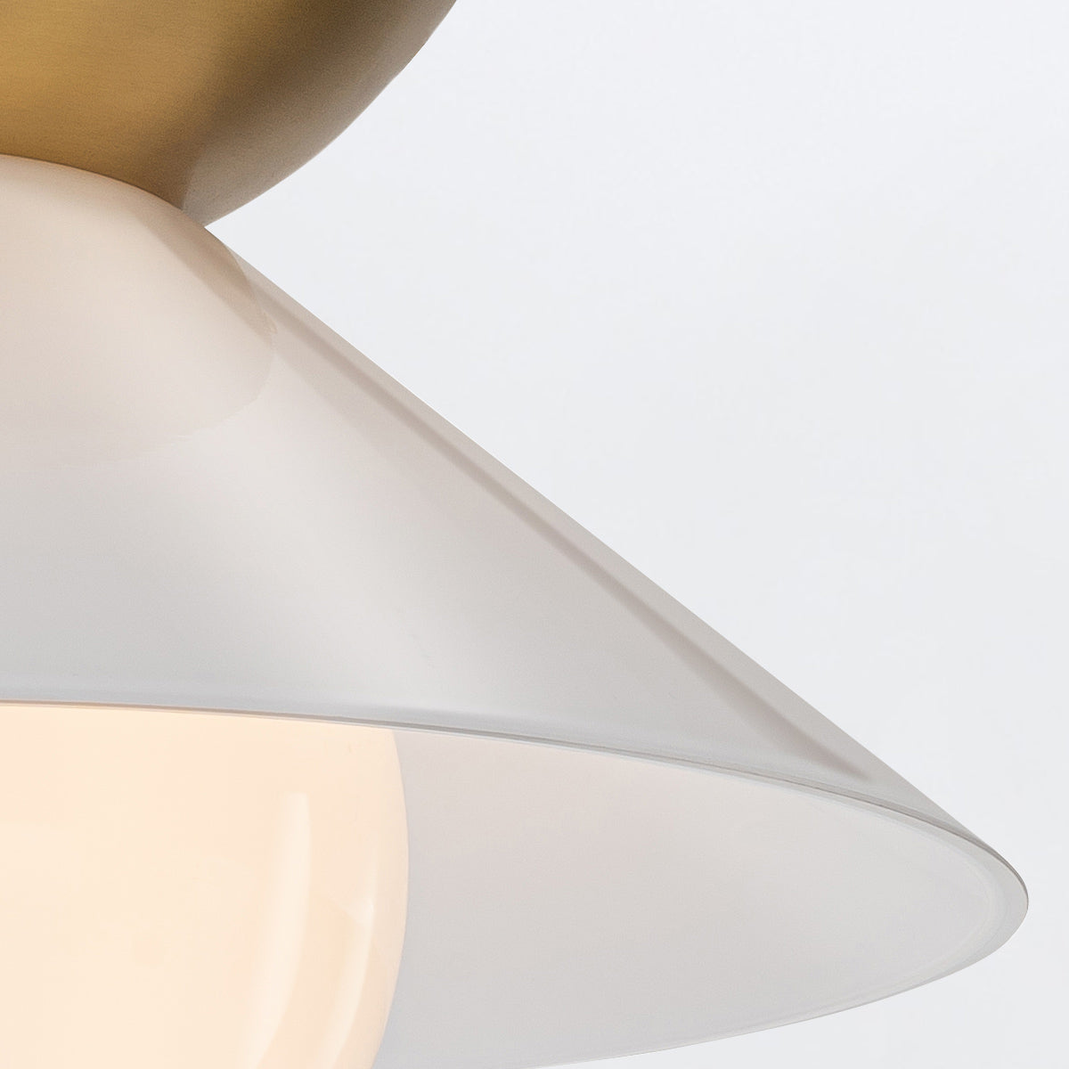 Plafon Saucer - 1 źródło światła - Postarzany mosiądz, Quintiesse - ePlafoniera.pl