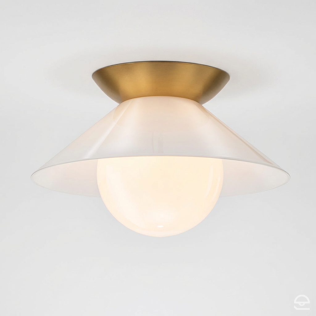 Plafon Saucer - 1 źródło światła - Postarzany mosiądz, Quintiesse