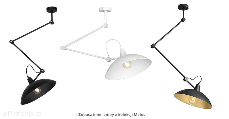 Plafon ustawny 35cm, lampa sufitowa, ścienna czarna 1xE27, Aldex (Melos) 808PL/G1