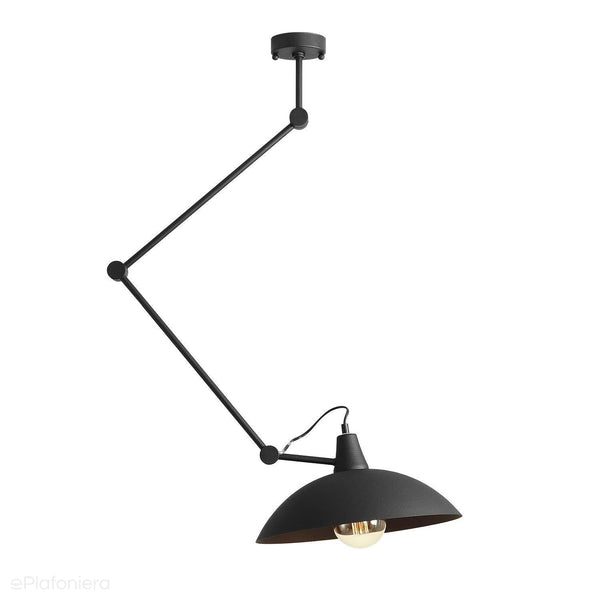 Plafon ustawny 35cm, lampa sufitowa, ścienna czarna 1xE27, Aldex (Melos) 808PL/G1