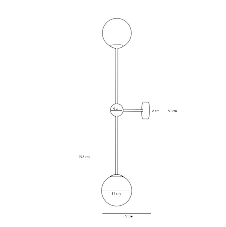 Plafon White Pearl 2 Brass L, lampa sufitowa z mosiądzem - Aldex (1113PL_H40) 89cm