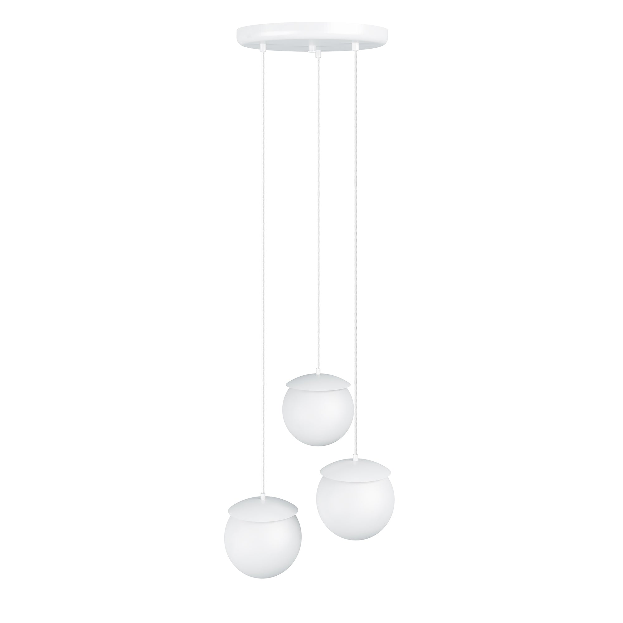 Potrójna lampa sufitowa Kuul G3-K - biała lampa wisząca do salonu i kuchni 20 cm Ummo