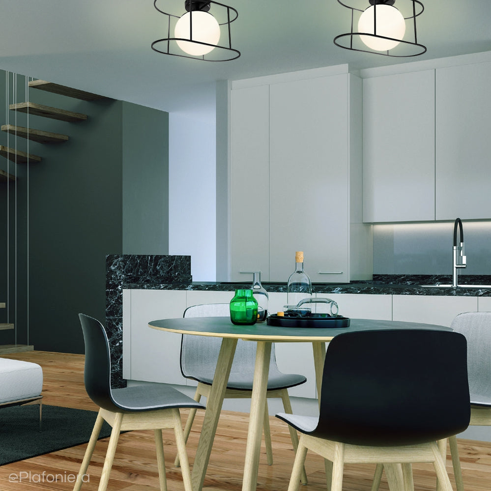 Premium czarna plafoniera Kuglo A - plafon, lampa sufitowa Ummo