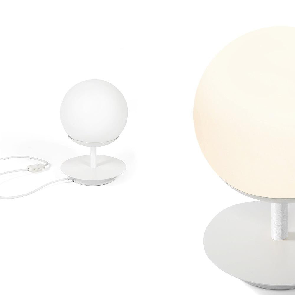 Premium lampa biurkowa Plaat ST - biała kula, lampa stołowa do salonu i biura Ummo