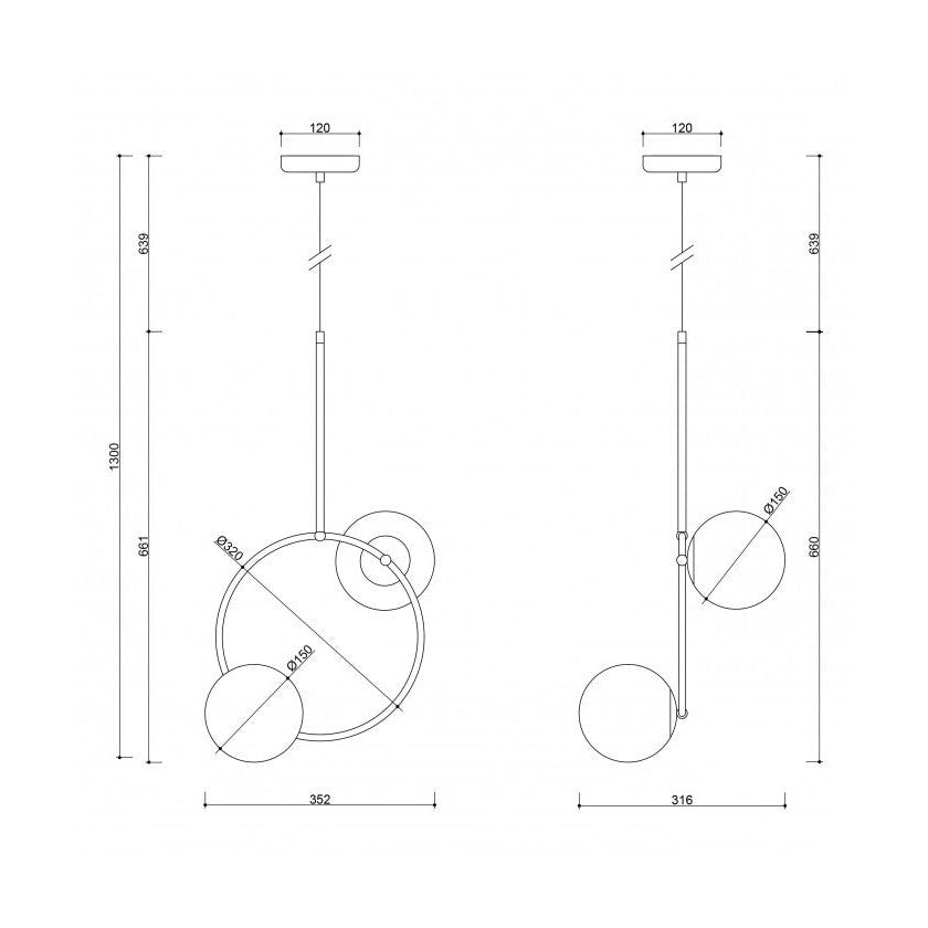 Premium, minimalistyczna lampa wisząca z czarnym wykończeniem - Fuppu A, Ummo