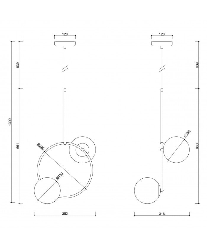 Premium, minimalistyczna lampa wisząca z czarnym wykończeniem - Fuppu A, Ummo