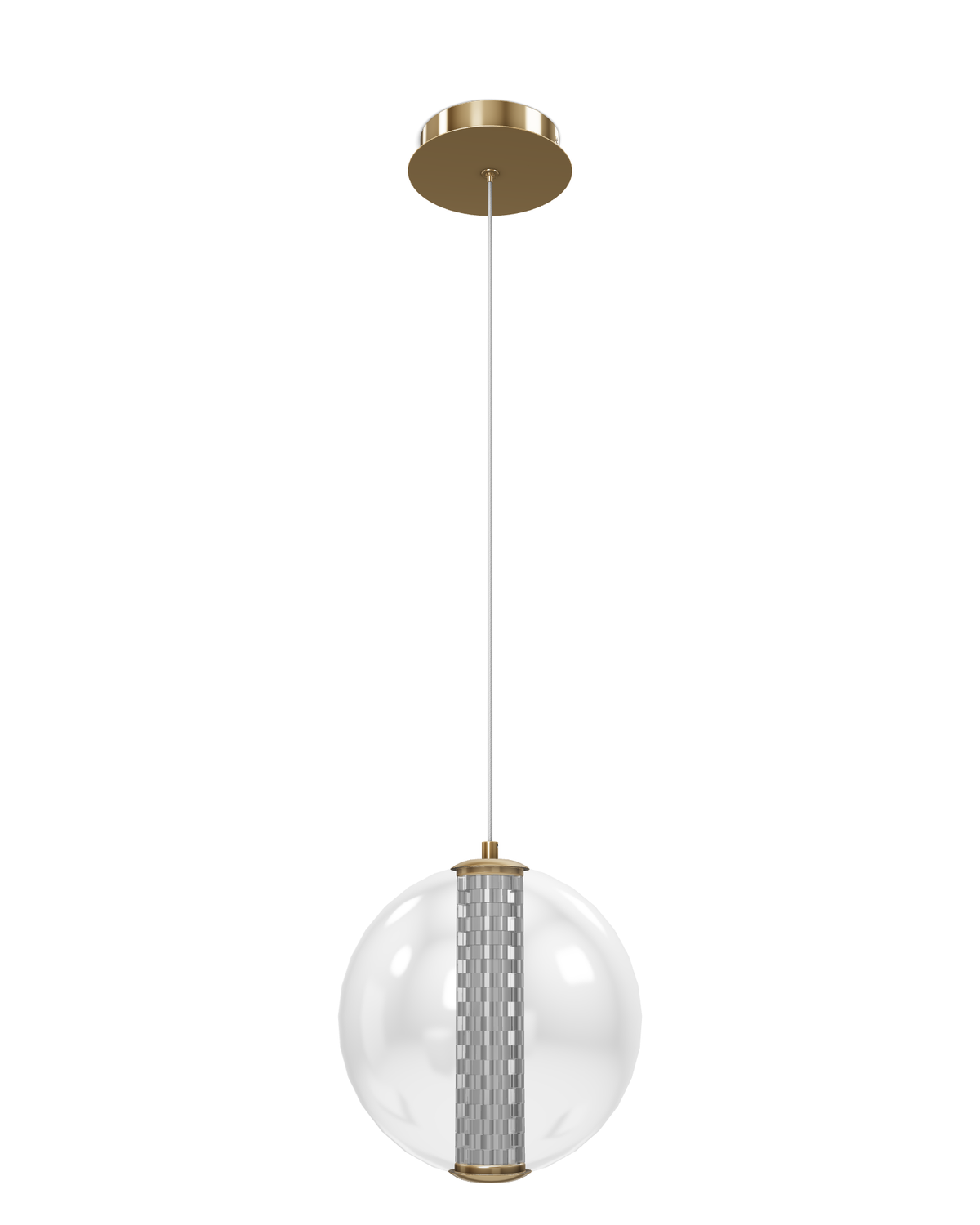 Lampa wisząca Atomo - 1 źródło światła - Szczotkowane złoto, Eurofase