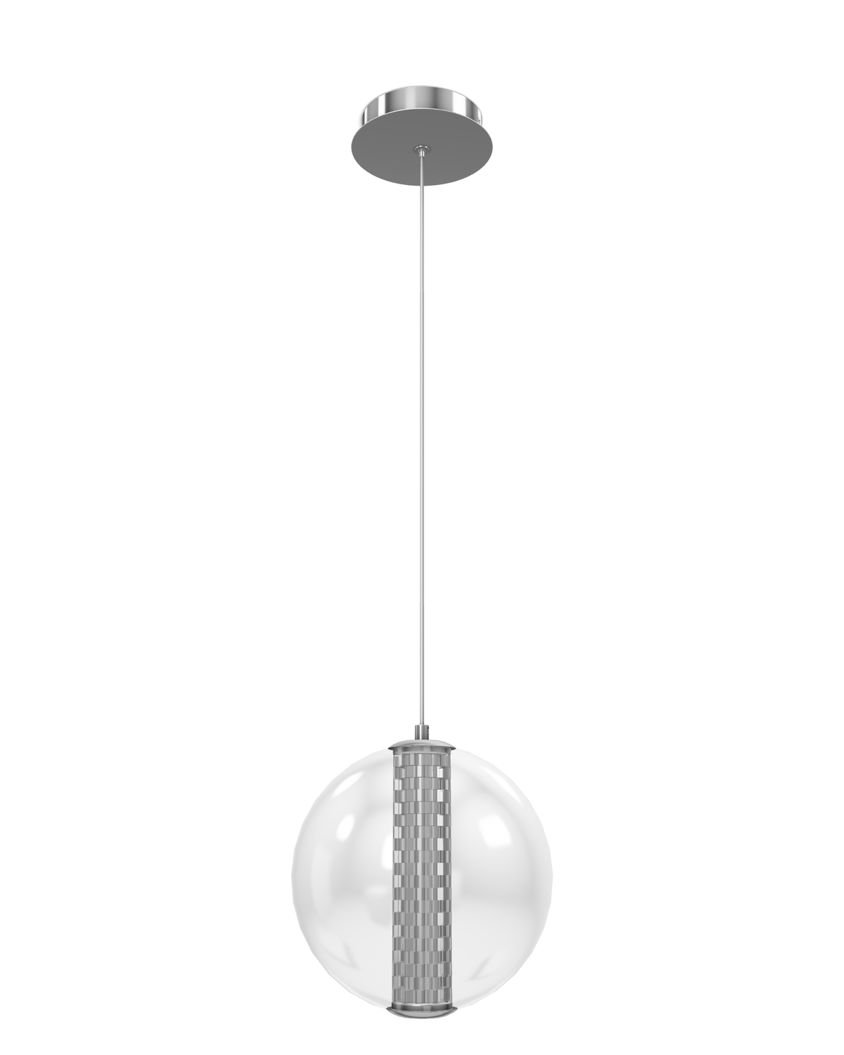 Lampa wisząca Atomo - 1 źródło światła - Polerowany chrom, Eurofase