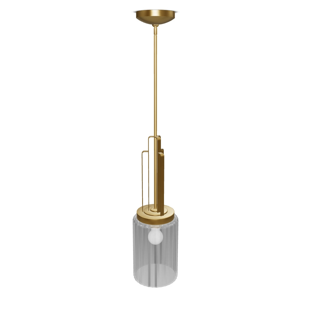 Lampa wisząca Kimrose - 1 źródło światła - Szczotkowany naturalny mosiądz