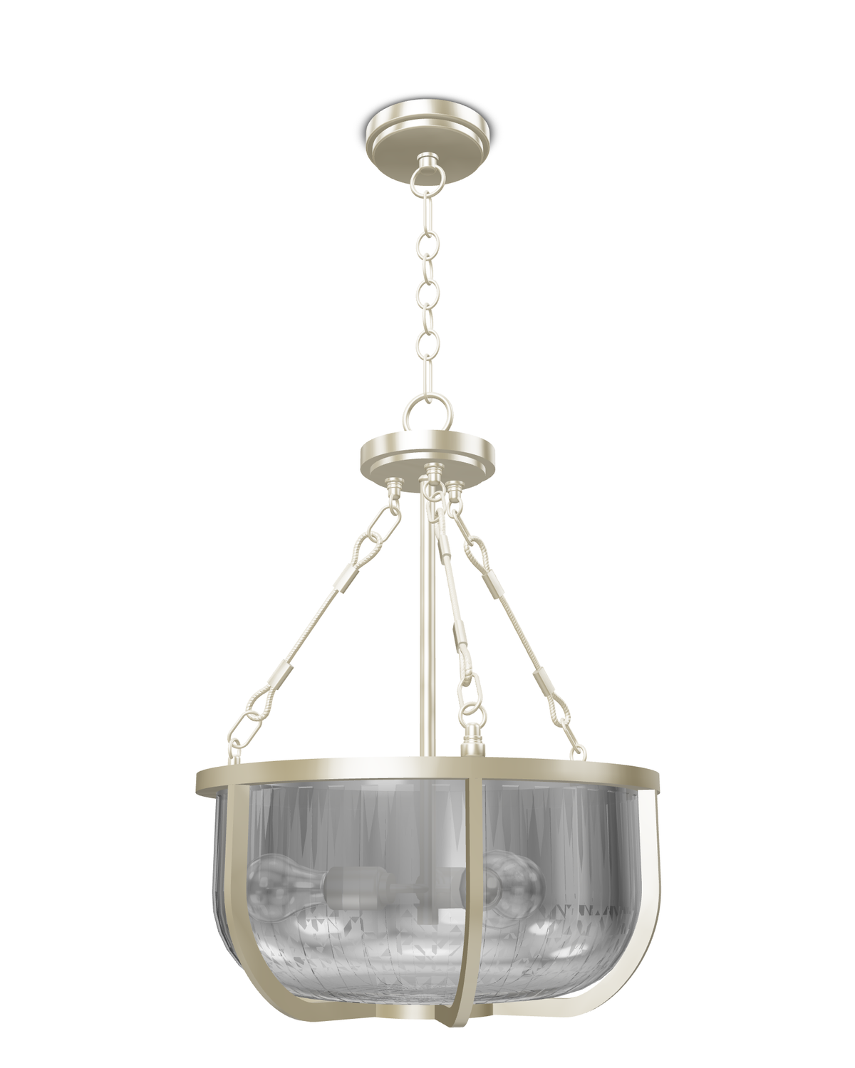 Lampa wisząca/ Półplafon Roux - 3 źródła światła -Szczotkowany nikiel