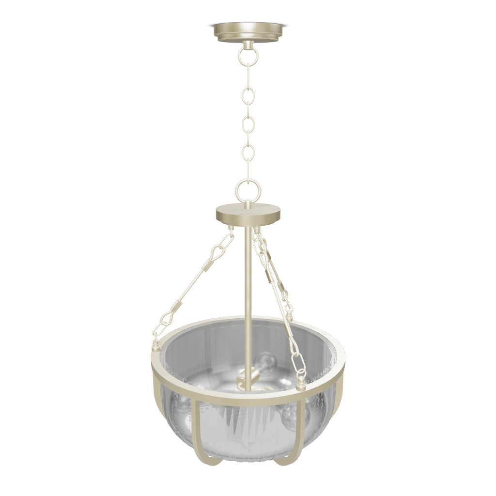 Lampa wisząca/ Półplafon Roux - 3 źródła światła -Szczotkowany nikiel