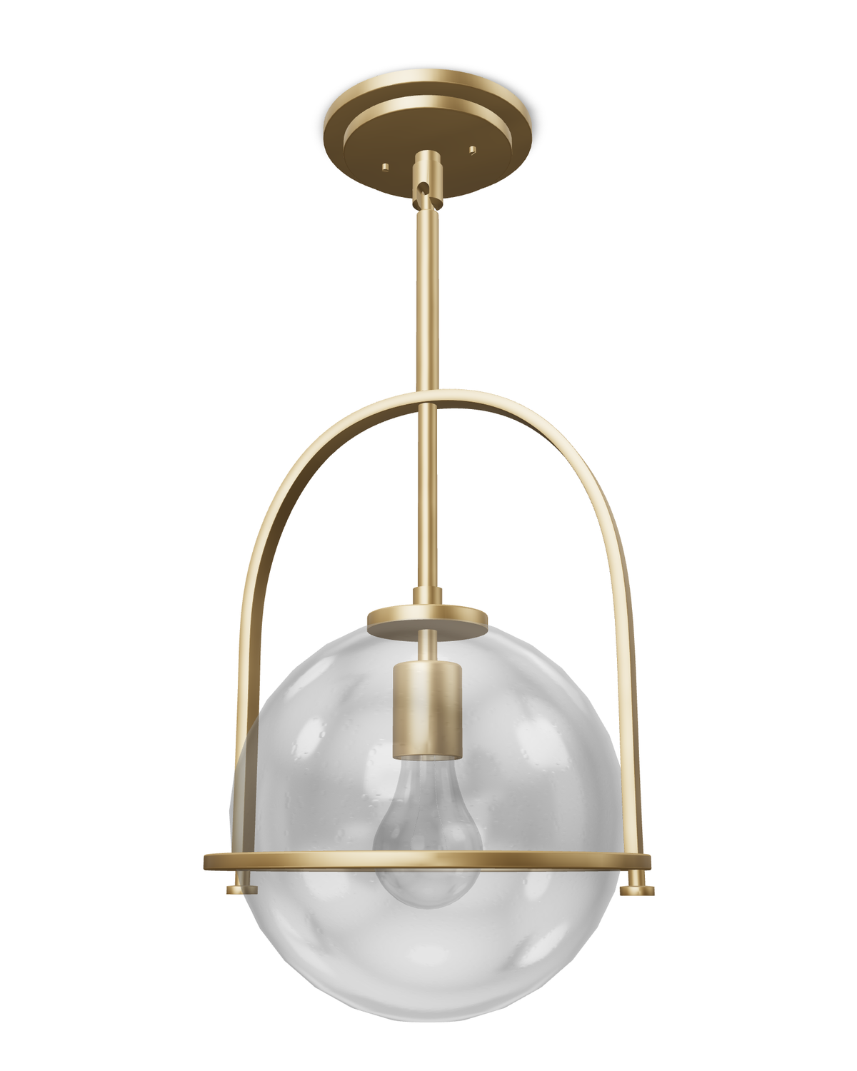 Lampa wisząca Somerset - 1 źródło światła - Opalowe szkło - Stary mosiądz