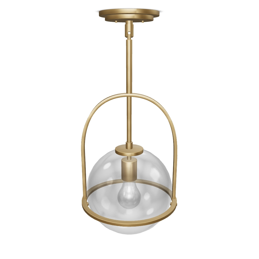 Lampa wisząca Somerset - 1 źródło światła - Opalowe szkło - Stary mosiądz