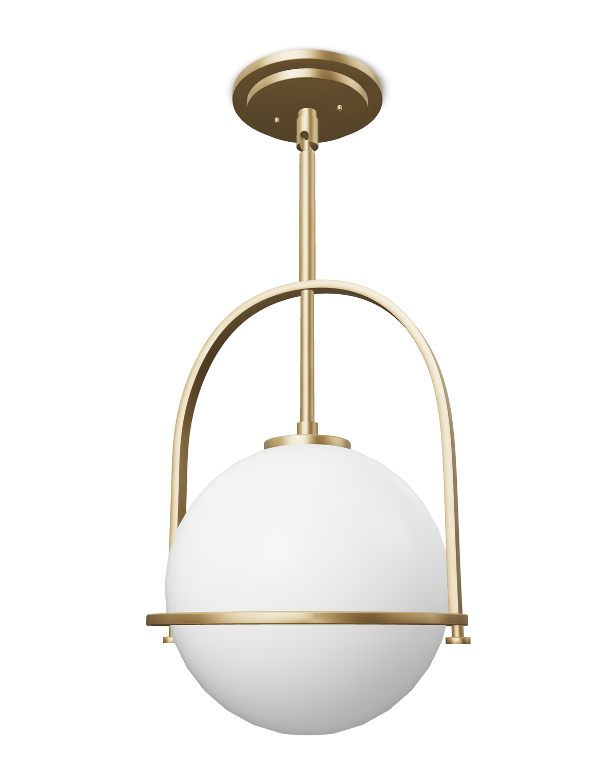 Lampa wisząca Somerset - 1 źródło światła - Opalowe szkło - Stary mosiądz