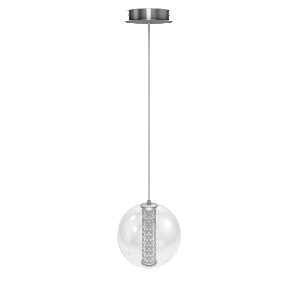 Lampa wisząca Atomo - 1 źródło światła - Polerowany chrom, Eurofase