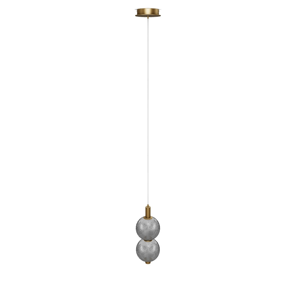 Mała lampa wisząca Palmas - 2 źródła światła - Szczotkowane złoto, Eurofase