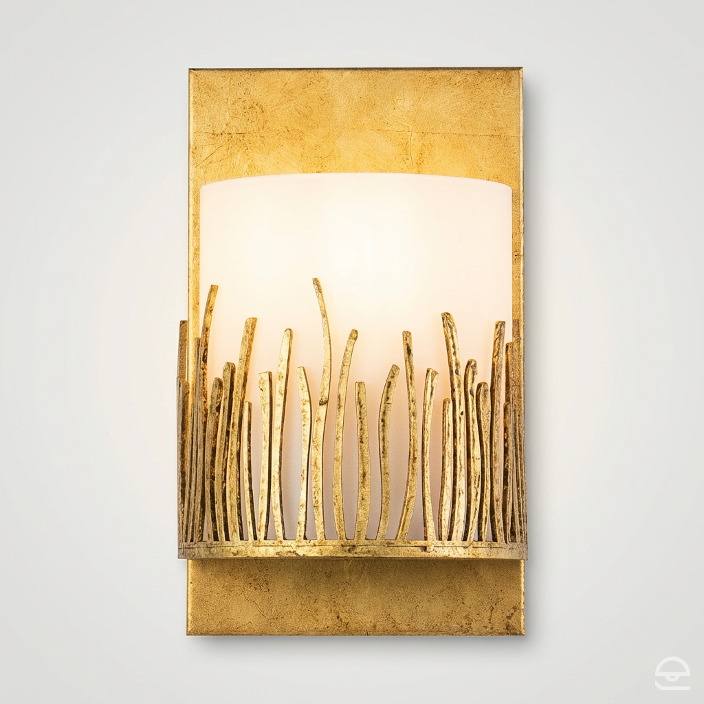 Prostokątny kinkiet Sawgrass płatkowe złoto