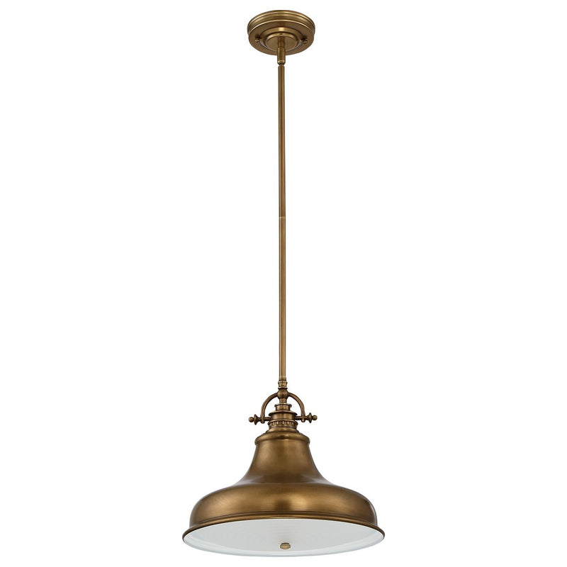 Industrialna lampa wisząca Emery do kuchni / nad stół (stary mosiądz) - Quoizel, 35cm, 1xE27