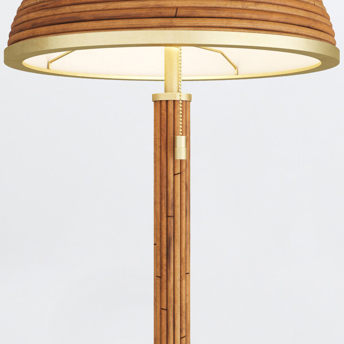 Annette – lampa stołowa z naturalnego bambusa i mosiądzu