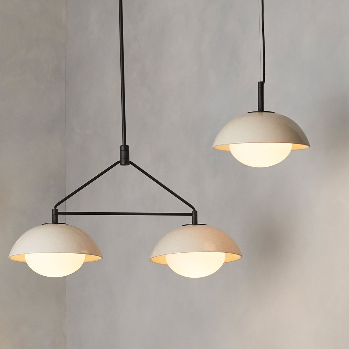 Glaze – lampa wisząca ceramiczna, kość słoniowa (pojedyncza)