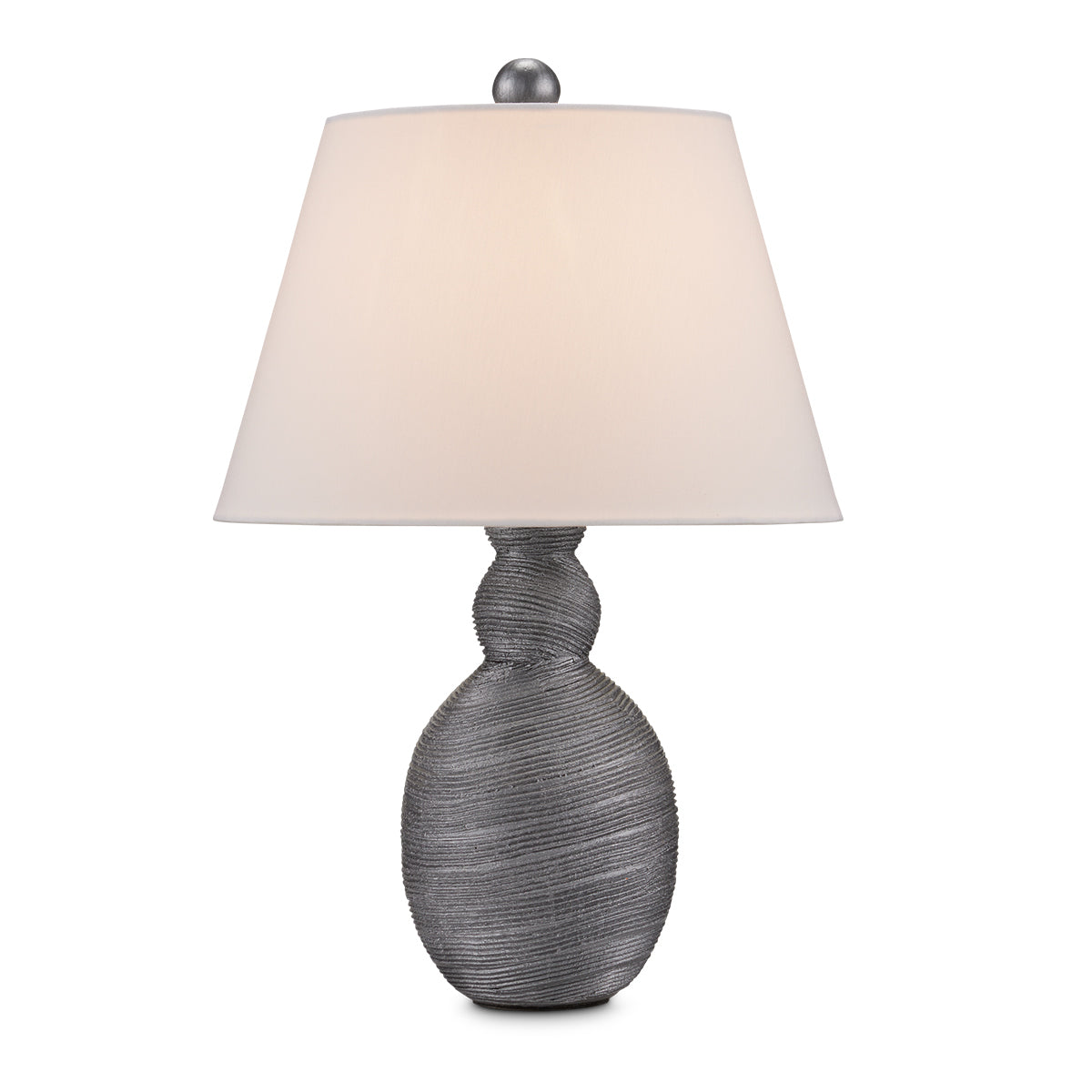 Basalt – ceramiczna lampa stołowa z abażurem jedwabnym shantung