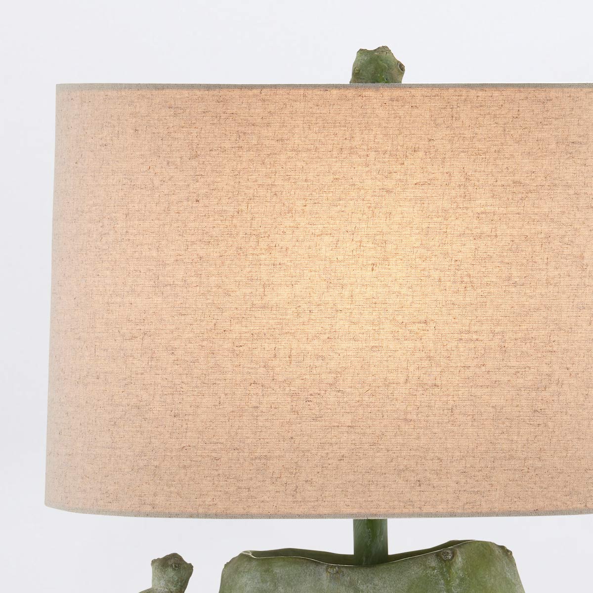 Cactus – lampa stołowa z motywem kaktusa, patynowana zieleń