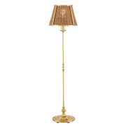 Deauville Floor – lampa podłogowa z plecionym abażurem z trawy morskiej, polerowany mosiądz