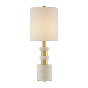 Goletta – geometryczna lampa stołowa z trawertynu, inspiracja latami 20.