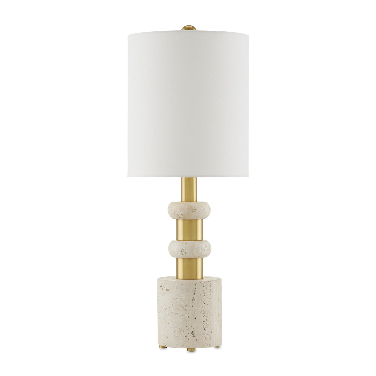 Goletta – geometryczna lampa stołowa z trawertynu, inspiracja latami 20.