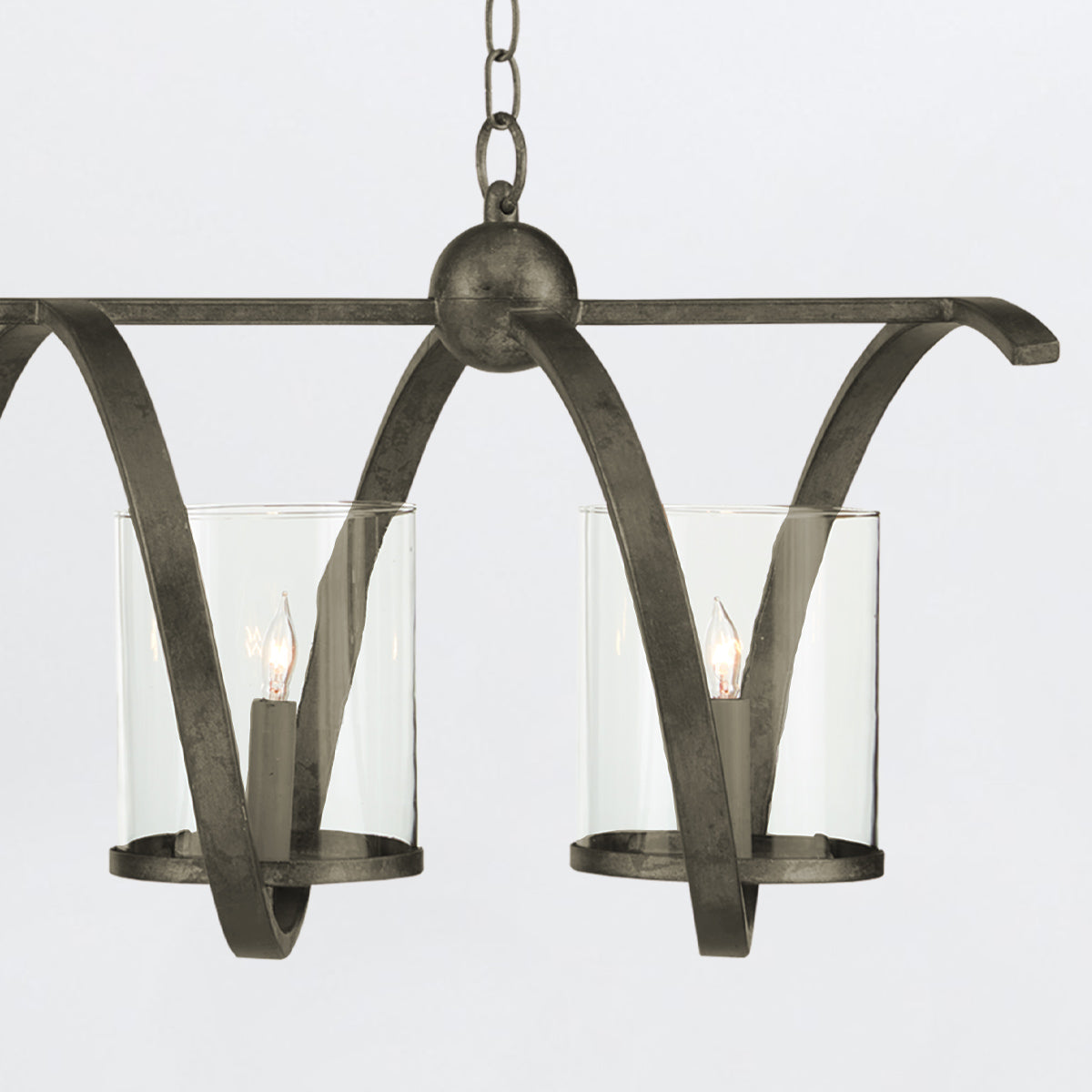 Maximus – podłużna lampa wisząca ze spiralną wstęgą, pirytowy brąz