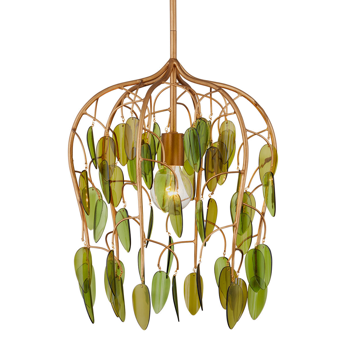 Midsummer – lampa wisząca z kaskadą liści ze szkła recyklingowego