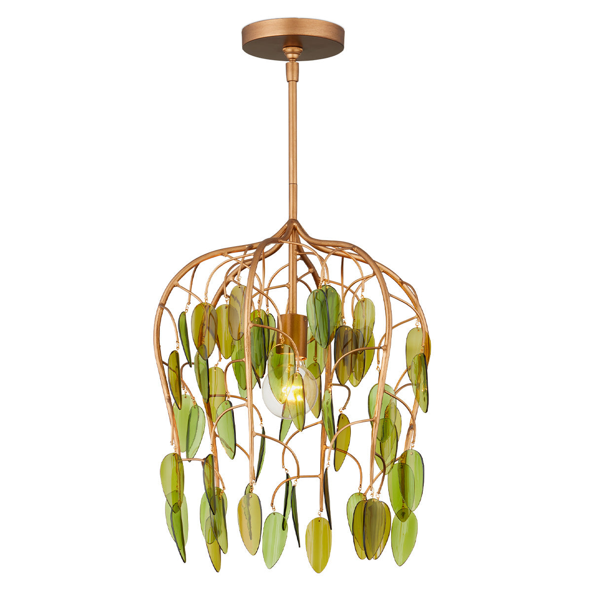 Midsummer – lampa wisząca z kaskadą liści ze szkła recyklingowego