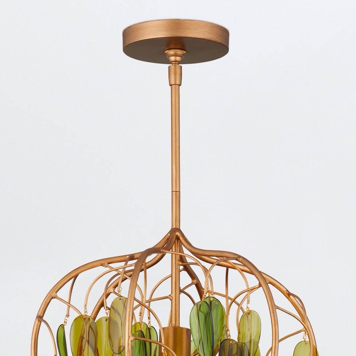 Midsummer – lampa wisząca z kaskadą liści ze szkła recyklingowego