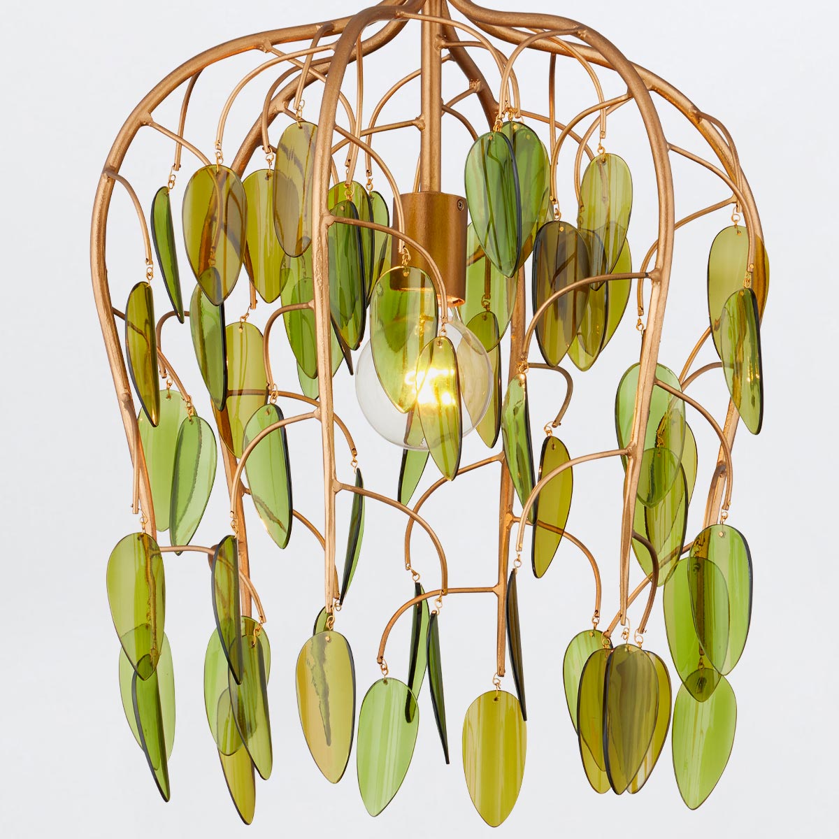Midsummer – lampa wisząca z kaskadą liści ze szkła recyklingowego
