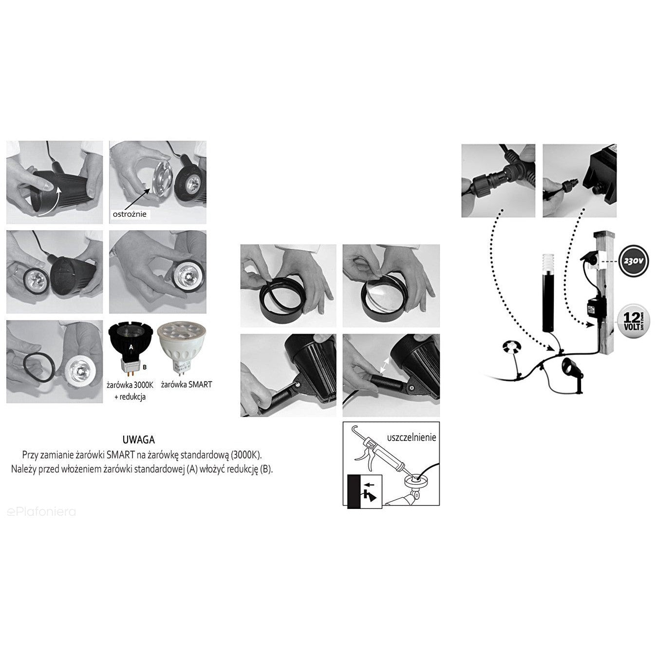 Reflektor kierunkowy, lampa ogrodowa zewnętrzna IP 44 (5W, Smart RGB+3000K-6000K) (system 12V LED) Corvus