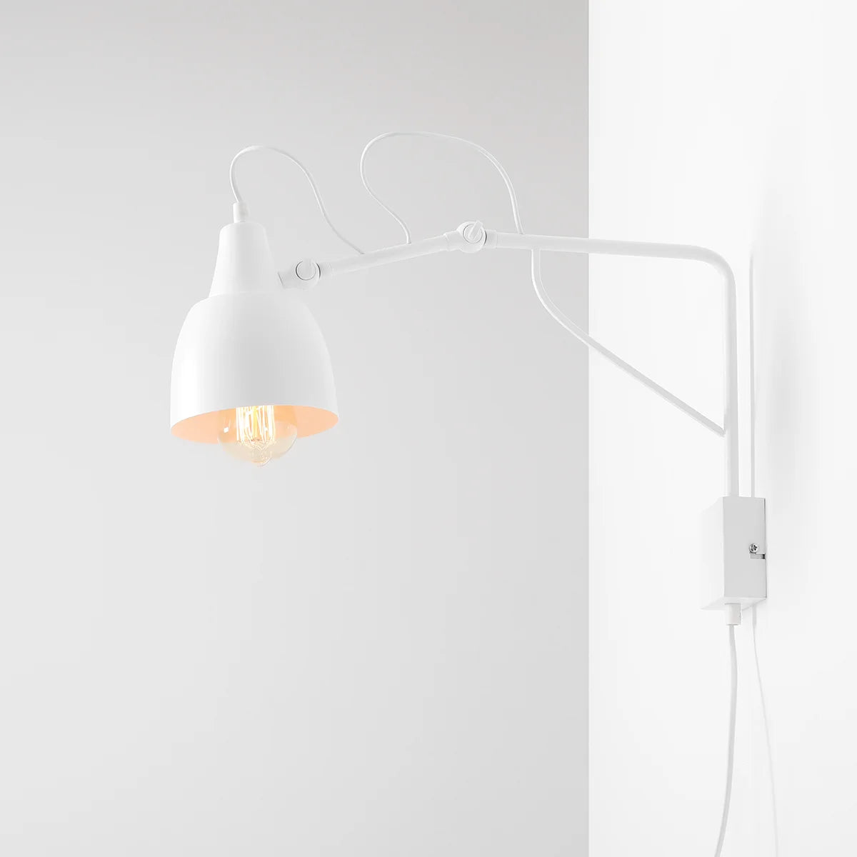 Regulowana lampa ścienna - biały kinkiet 50cm (1xE27) Aldex (soho) 1002C/M