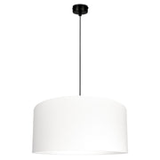 Base – lampa wisząca z walcowym abażurem z białej bawełny