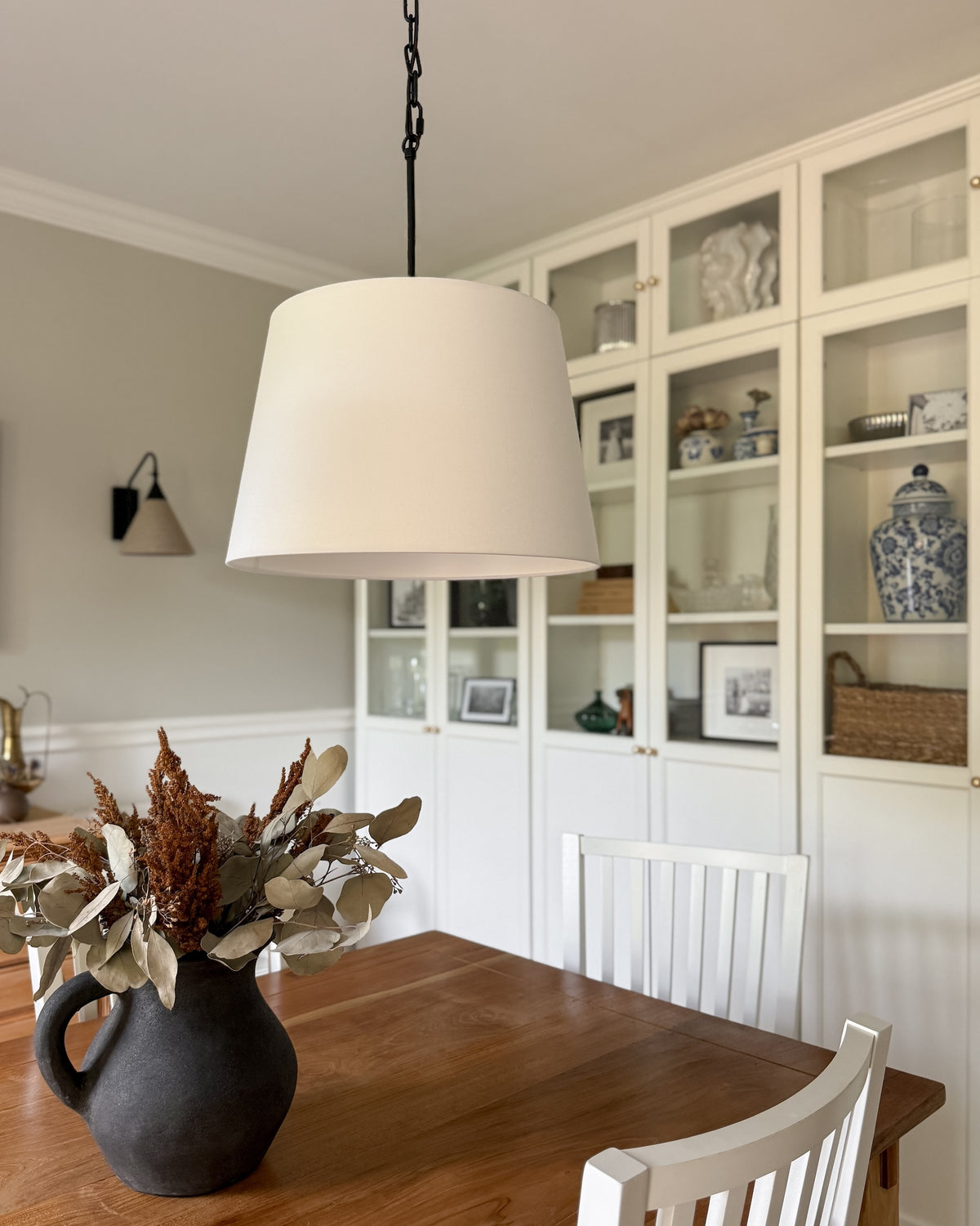 Lampa wisząca SILIA biały 45 cm - Czarny - 144 cm