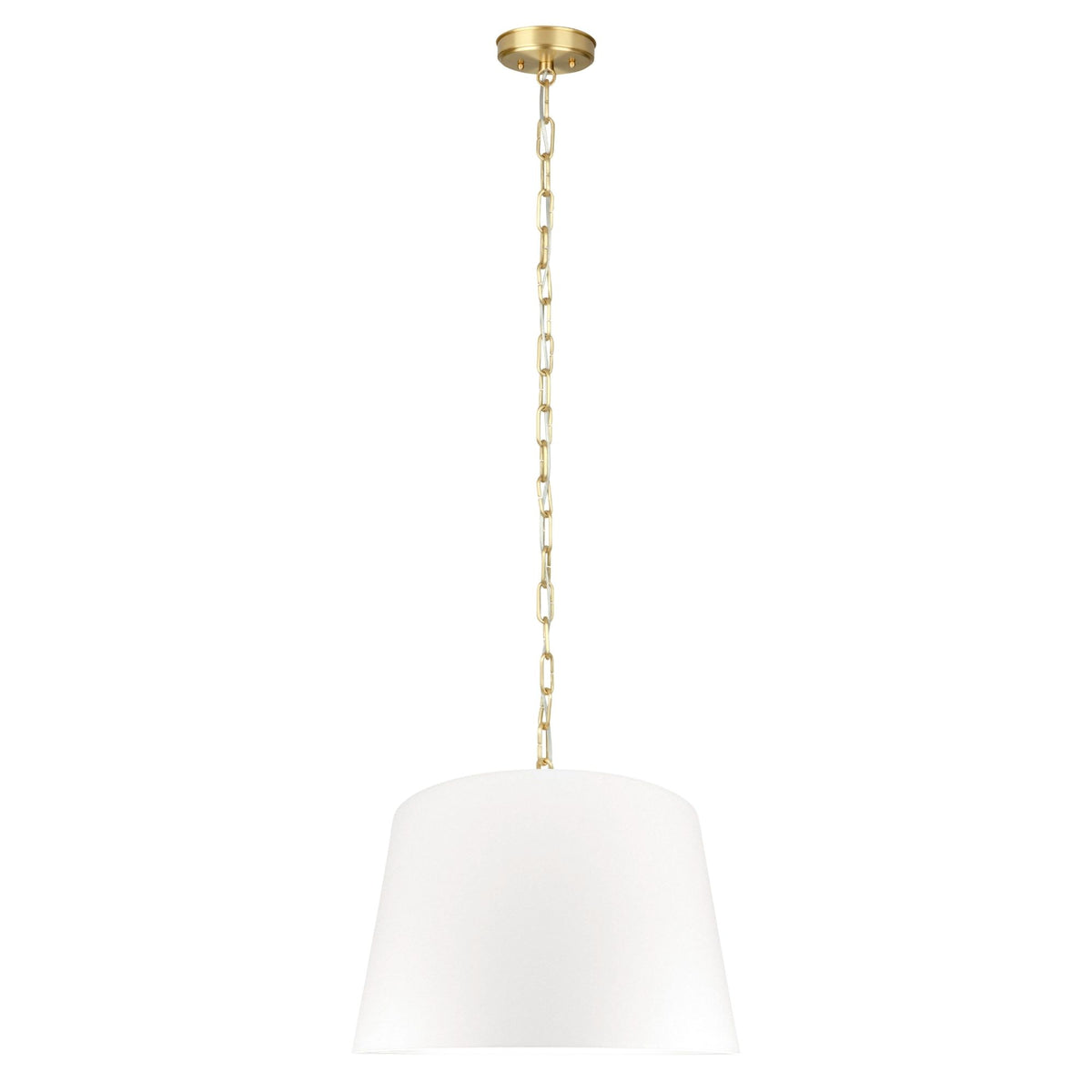 Lampa wisząca SILIA biały 45 cm - Szczotkowany mosiądz - 125 cm