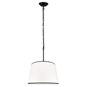 Silia Black I – stożkowa lampa wisząca z czarną lamówką na łańcuchu Ø45