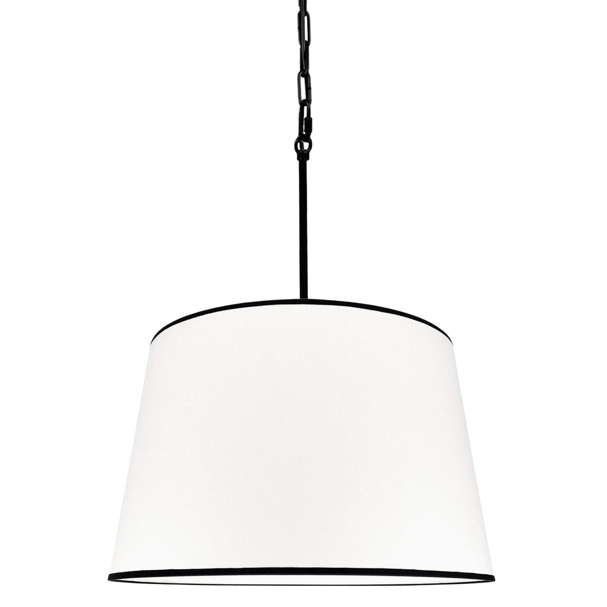 Silia Black I – stożkowa lampa wisząca z czarną lamówką na łańcuchu Ø45