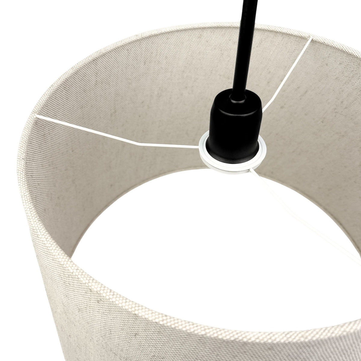 Lampa wisząca SILIA len 45 cm - Czarny - 144 cm