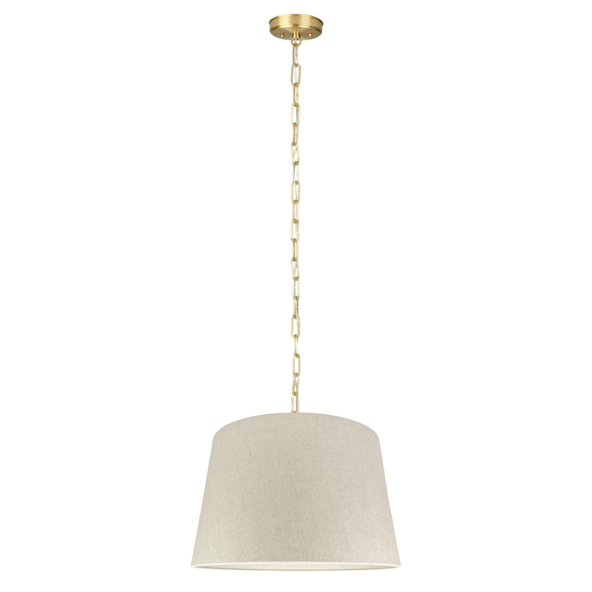 Lampa wisząca SILIA len 45 cm - Szczotkowany mosiądz - 125 cm