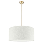 Nebia – lampa wisząca z abażurem z puszystej tkaniny bouclé