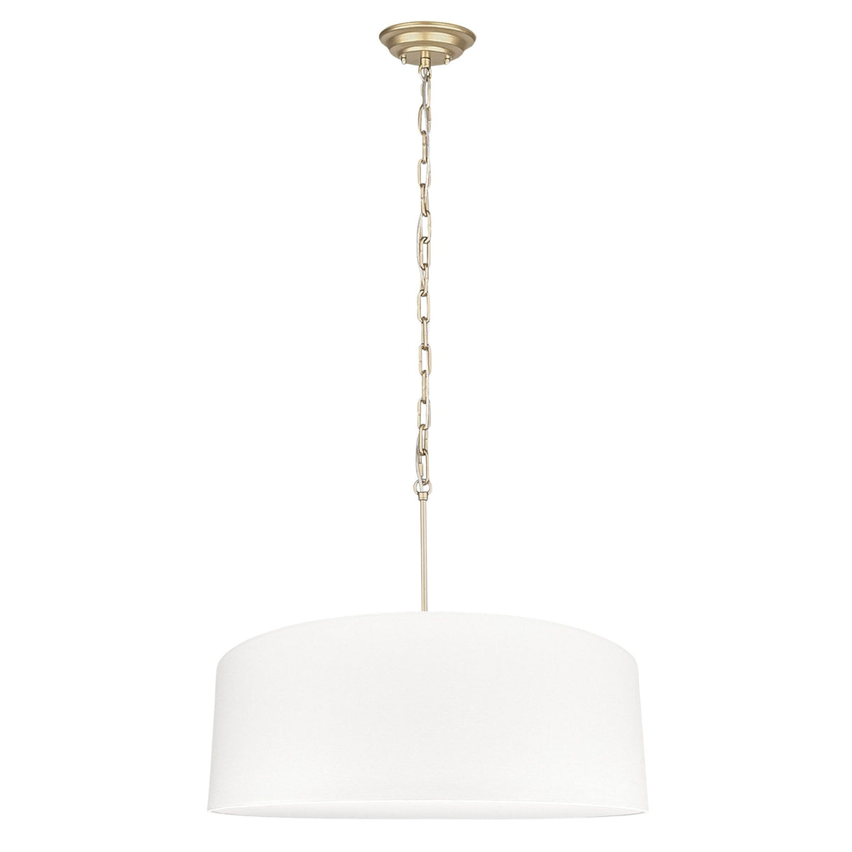 Silia – duża lampa wisząca z białej bawełny z pergaminową blendą Ø60