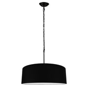 Silia Black II – czarna lampa wisząca na łańcuchu z blendą Ø60